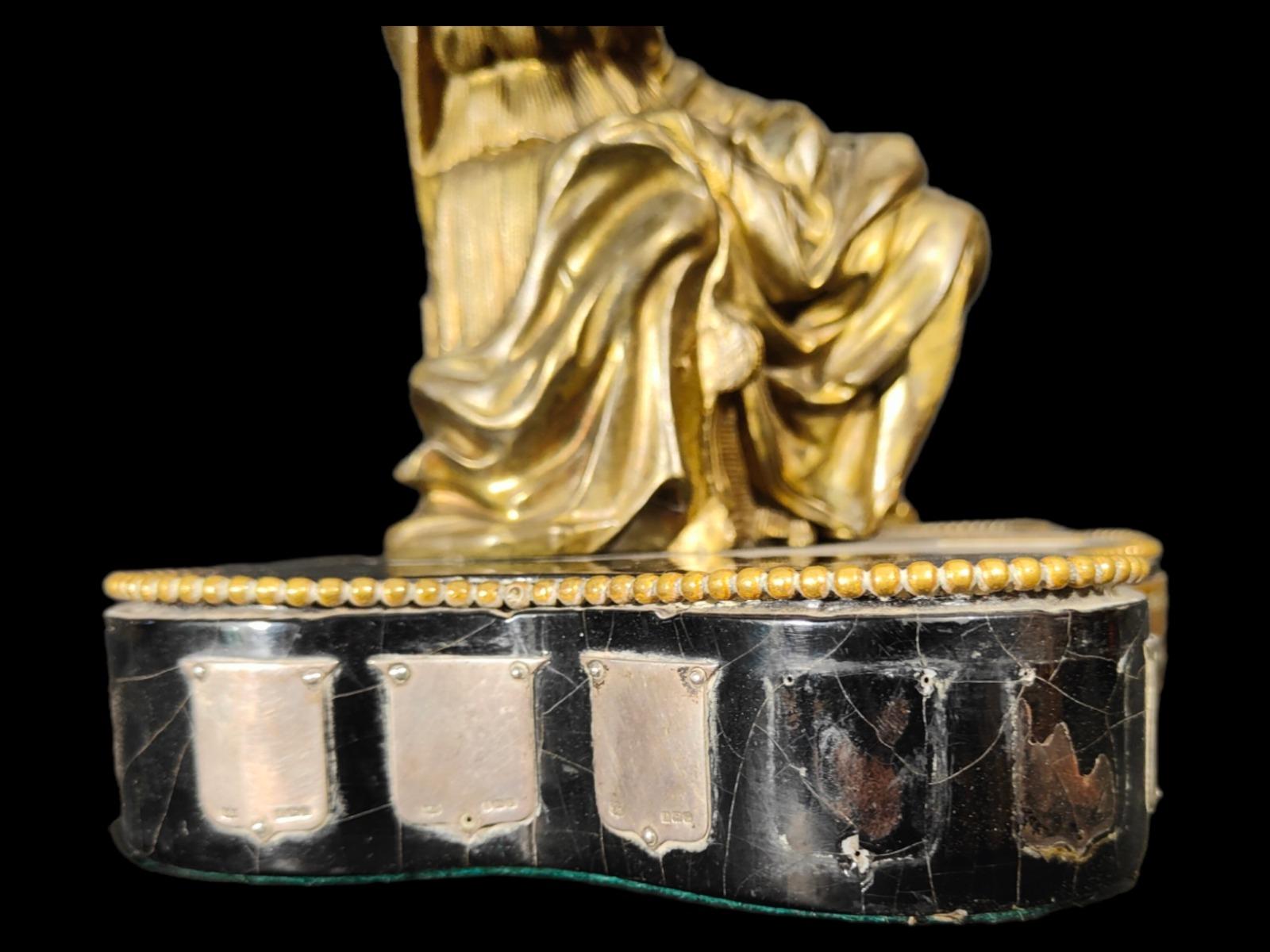 Vergoldete Bronze- und Silberfigur des 19. Jahrhunderts (Handgefertigt) im Angebot