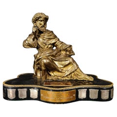 Vergoldete Bronze- und Silberfigur des 19. Jahrhunderts
