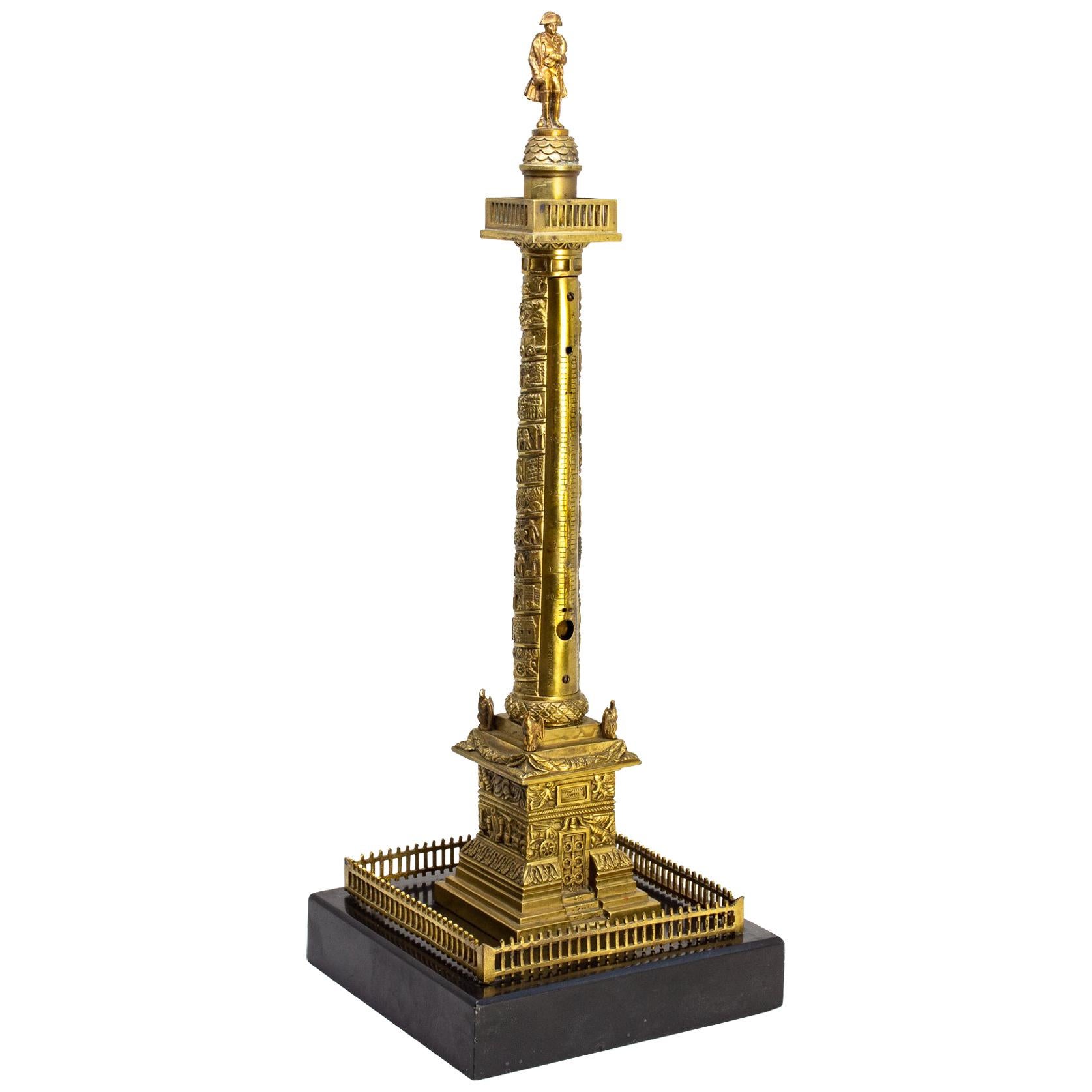 Gilded Bronze Architectural Model of the Vendome Column, Paris, circa 1850 For Sale