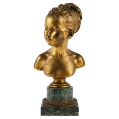 Vergoldete Bronzebüste von Louise Brongniart von Houdon.