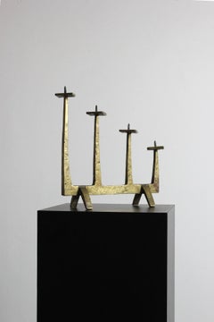Gilded bronze candelabra - Atr. Felix Agostini - c. 1960 - France Measurements: