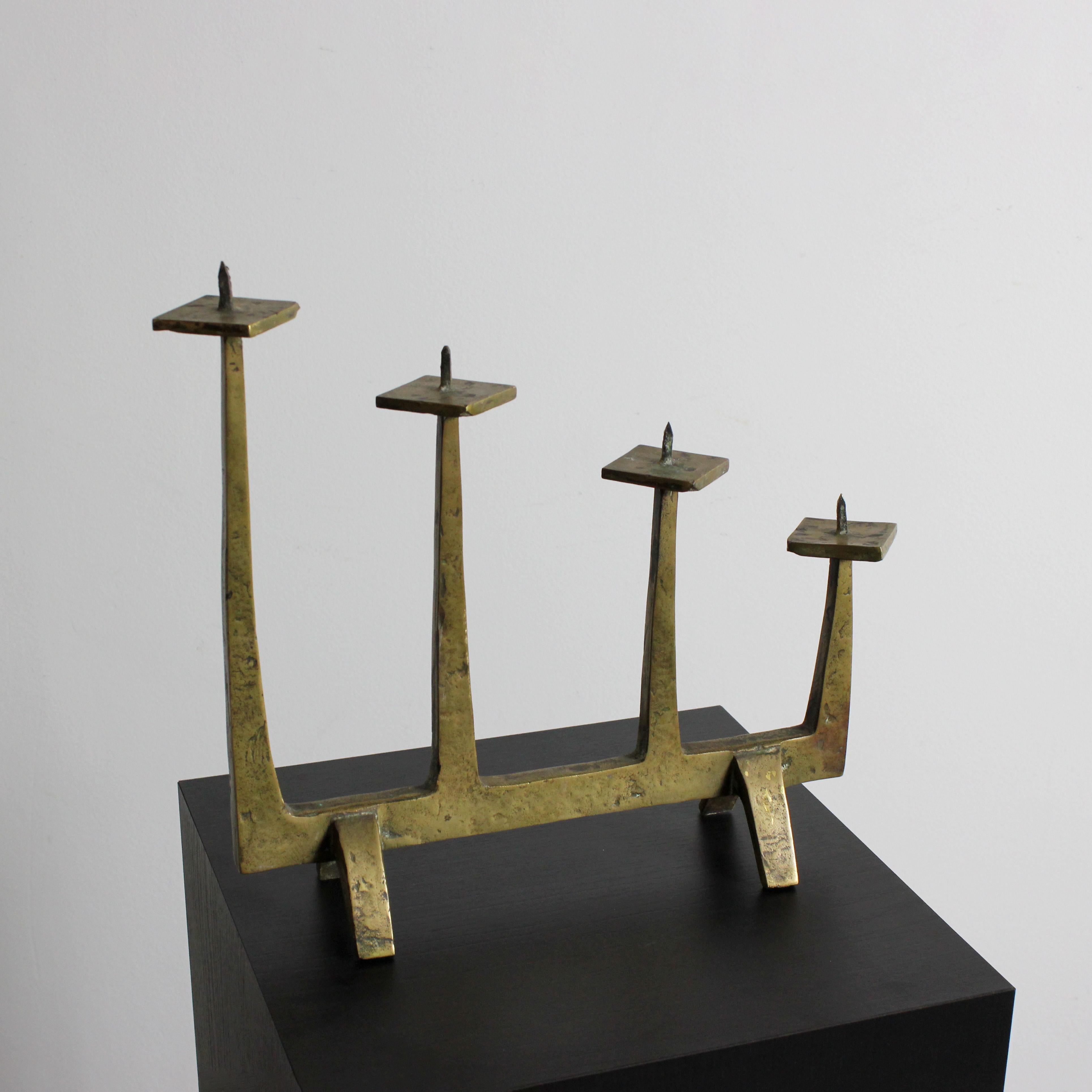French Gilded bronze candelabra - Atr. Felix Agostini - c. 1960 - France Measurements: For Sale