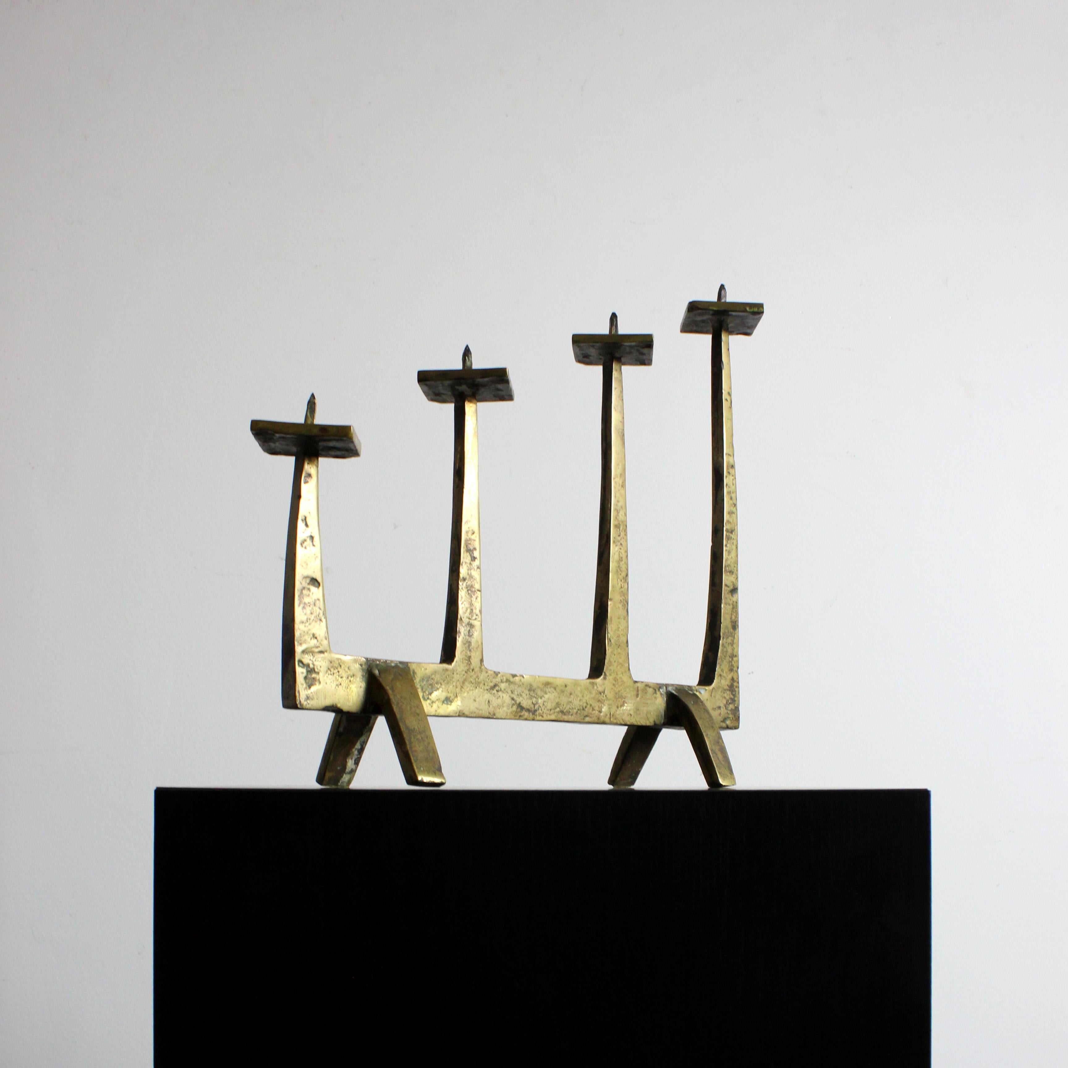 Bronze Gilded bronze candelabra - Atr. Felix Agostini - c. 1960 - France Measurements: For Sale
