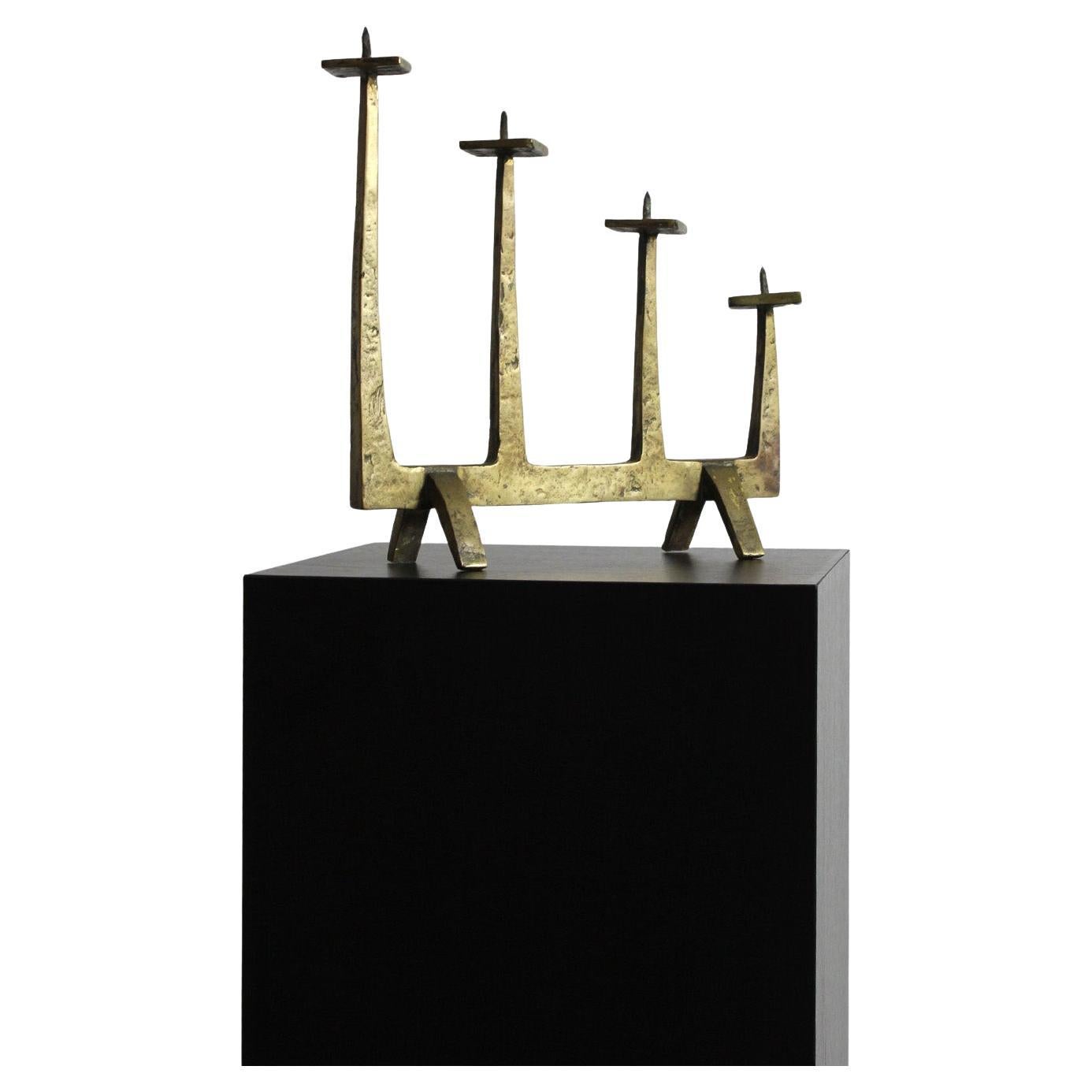 Gilded bronze candelabra - Atr. Felix Agostini - c. 1960 - France Measurements: For Sale