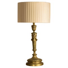 Gilded Bronze Candlestick Table Lamp, Napoleon III, late 19th Century