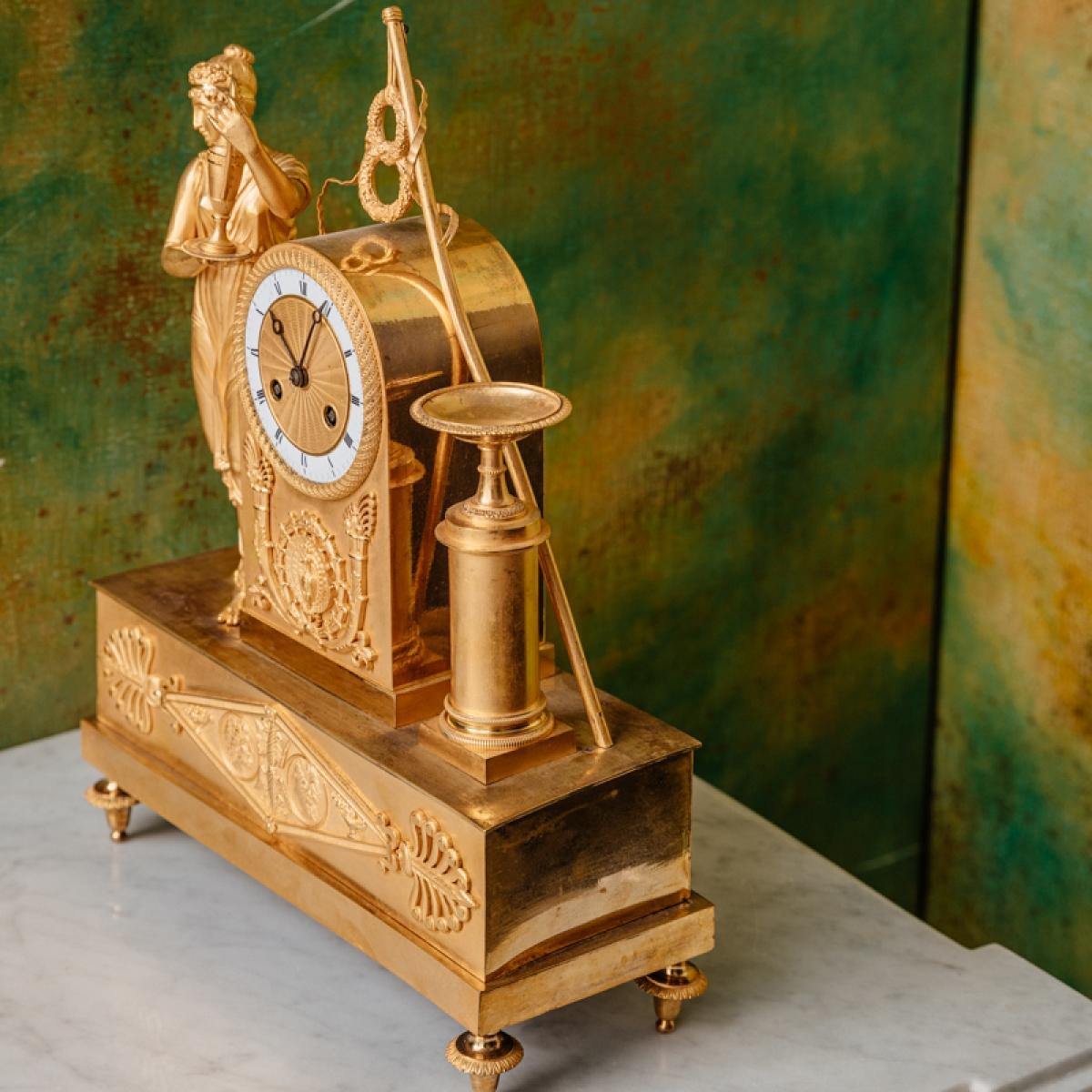 Mid-19th Century Gilded Bronze Clock