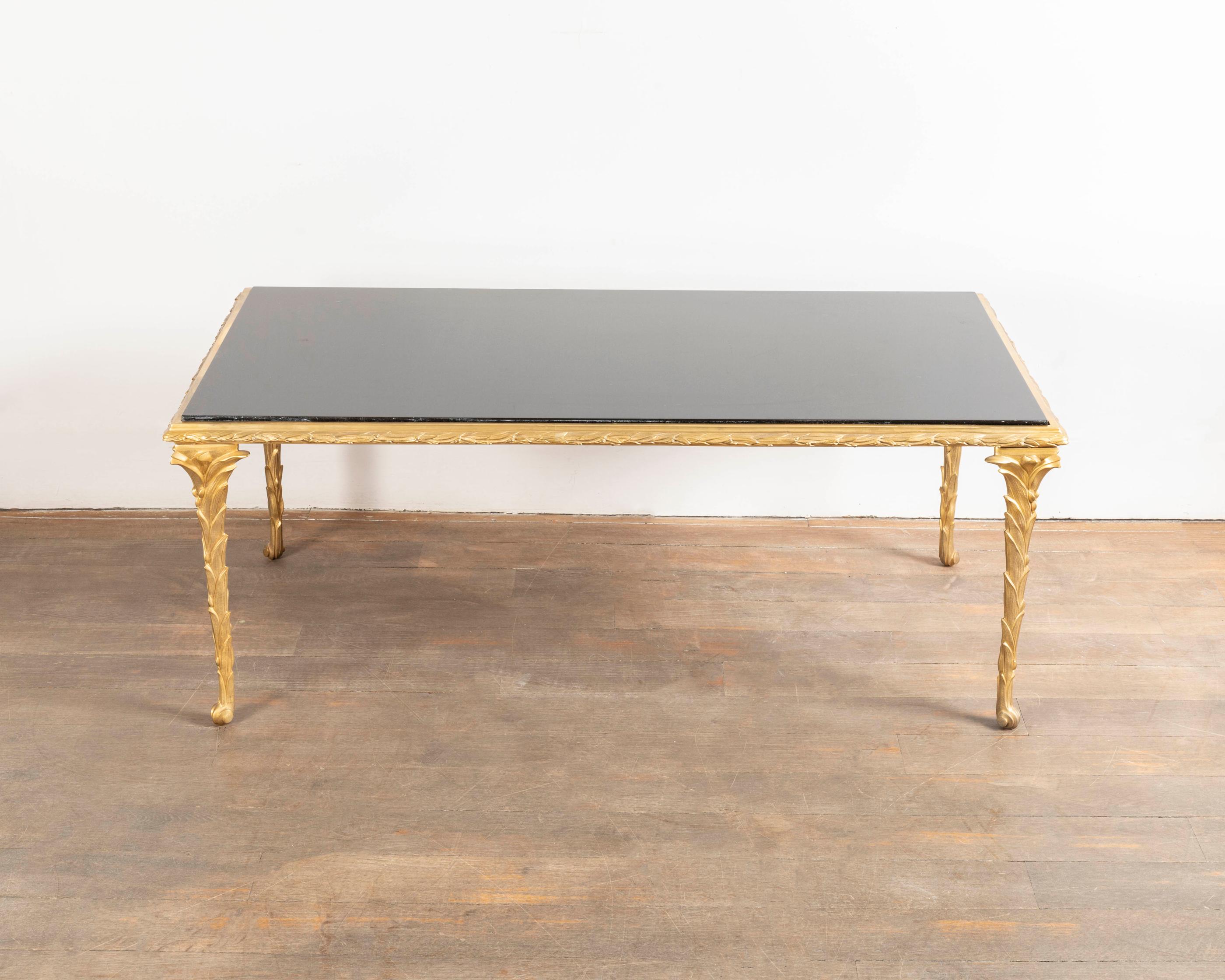 Hollywood Regency Gilded Bronze Coffee Table by Maison Baguès