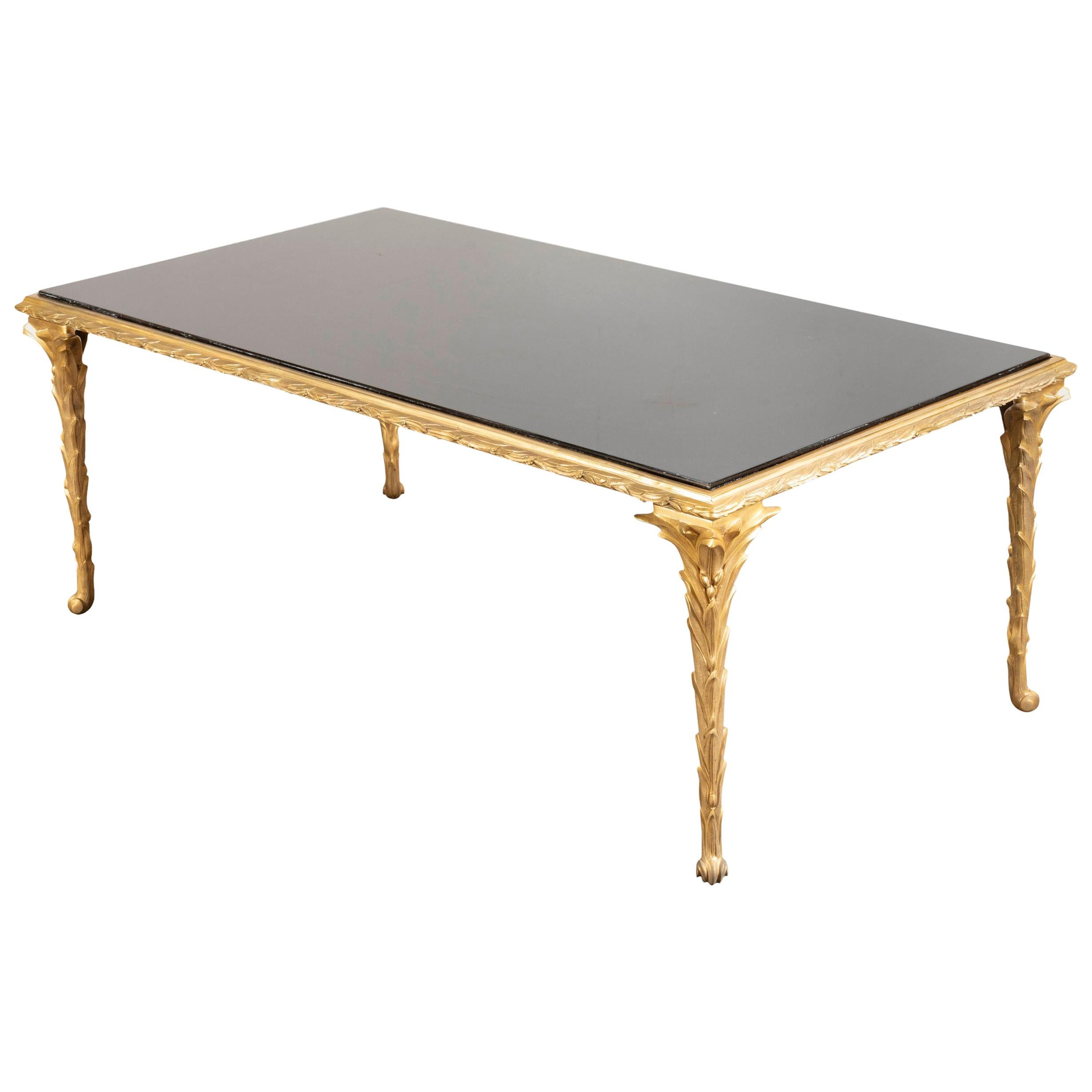 Gilded Bronze Coffee Table by Maison Baguès