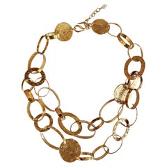 Double Link Choker aus vergoldeter Bronze