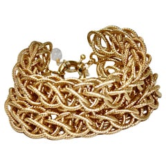Gilded Bronze Double Woven Chain Bracelet 