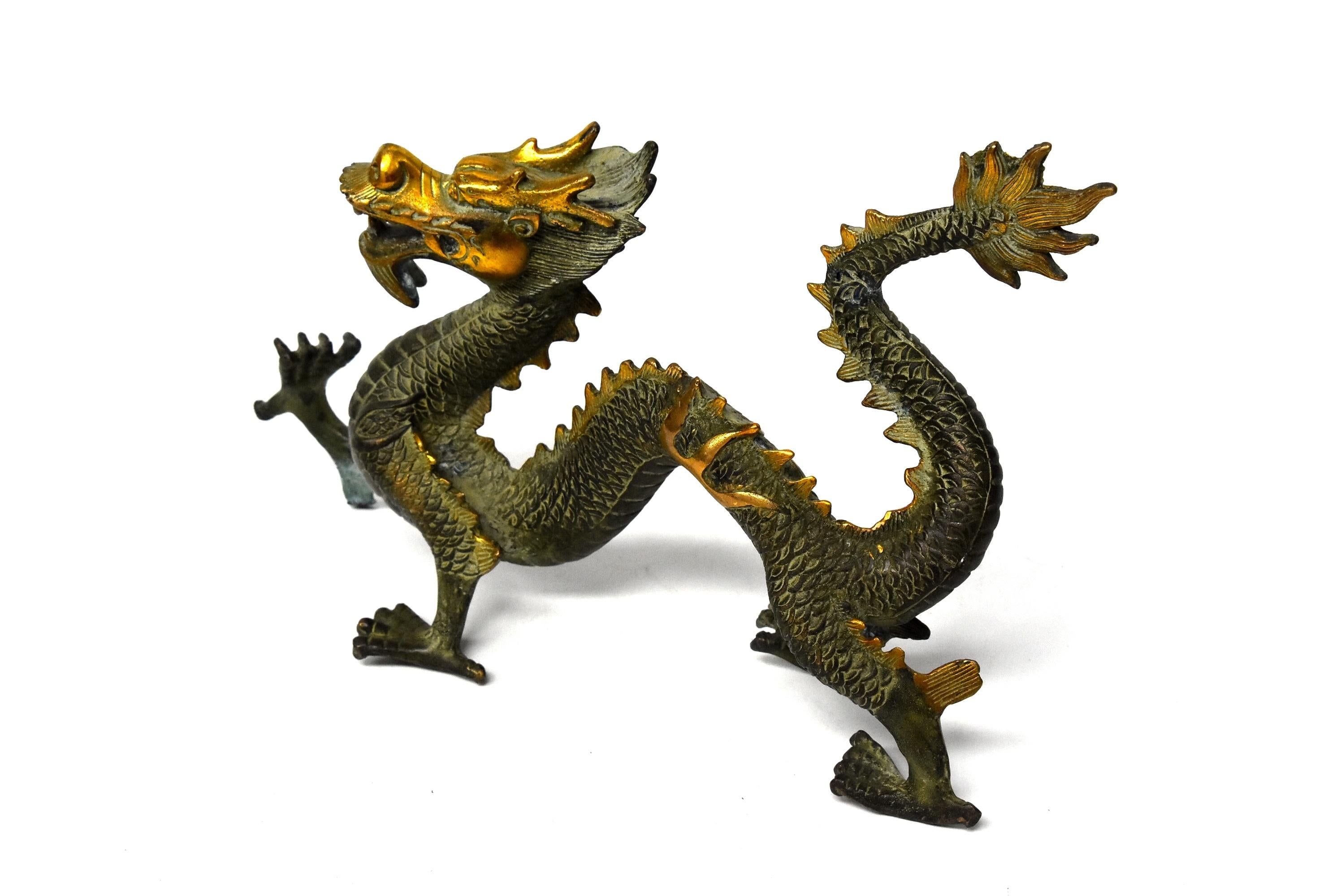 Chinese Gilded Bronze Dragon