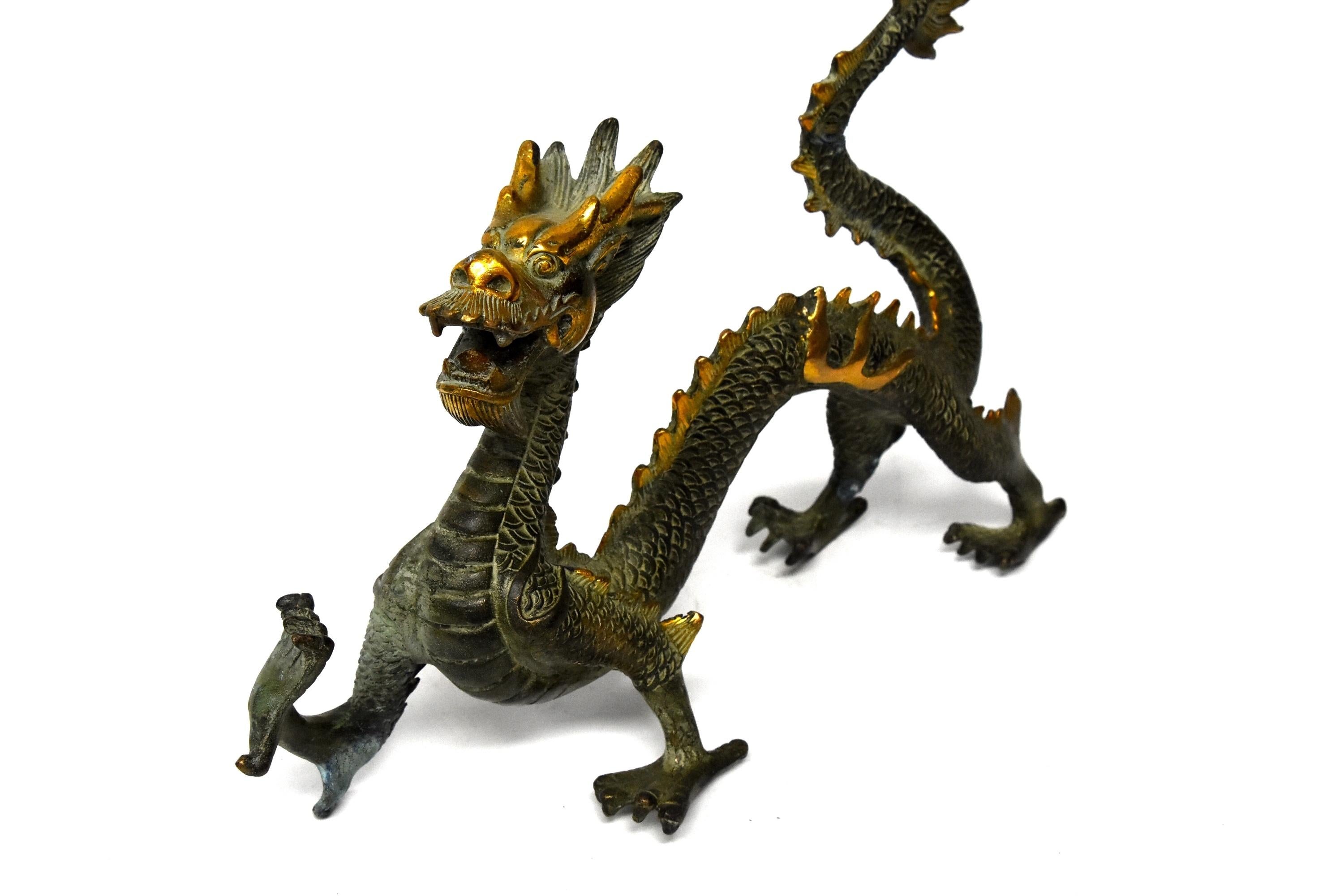 20th Century Gilded Bronze Dragon