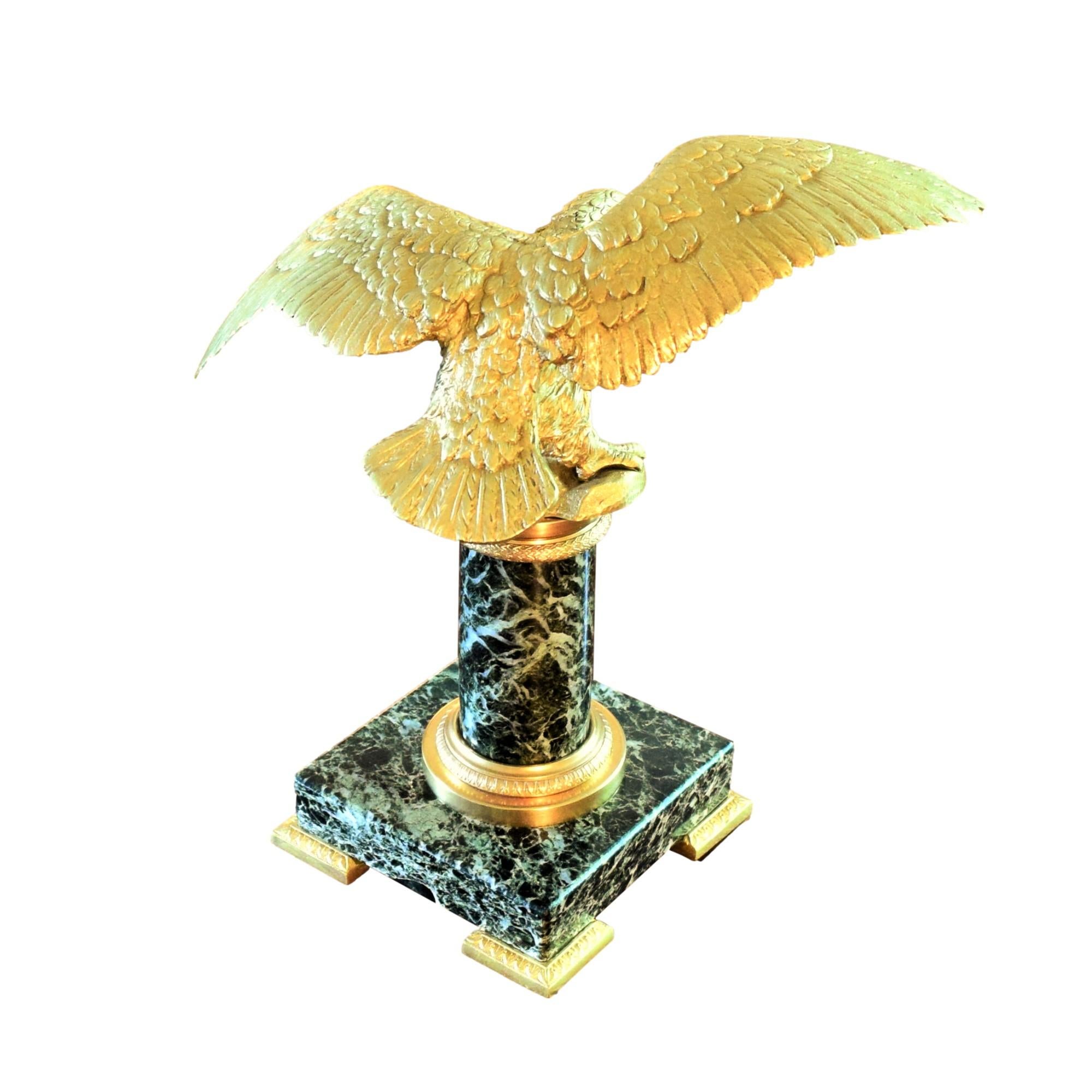 19th Century Gilded Bronze Eagle Topped French Empire Watch Holder