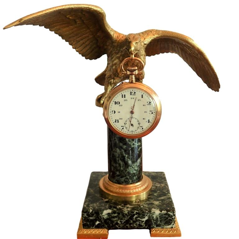 Gilded Bronze Eagle Topped French Empire Watch Holder 1