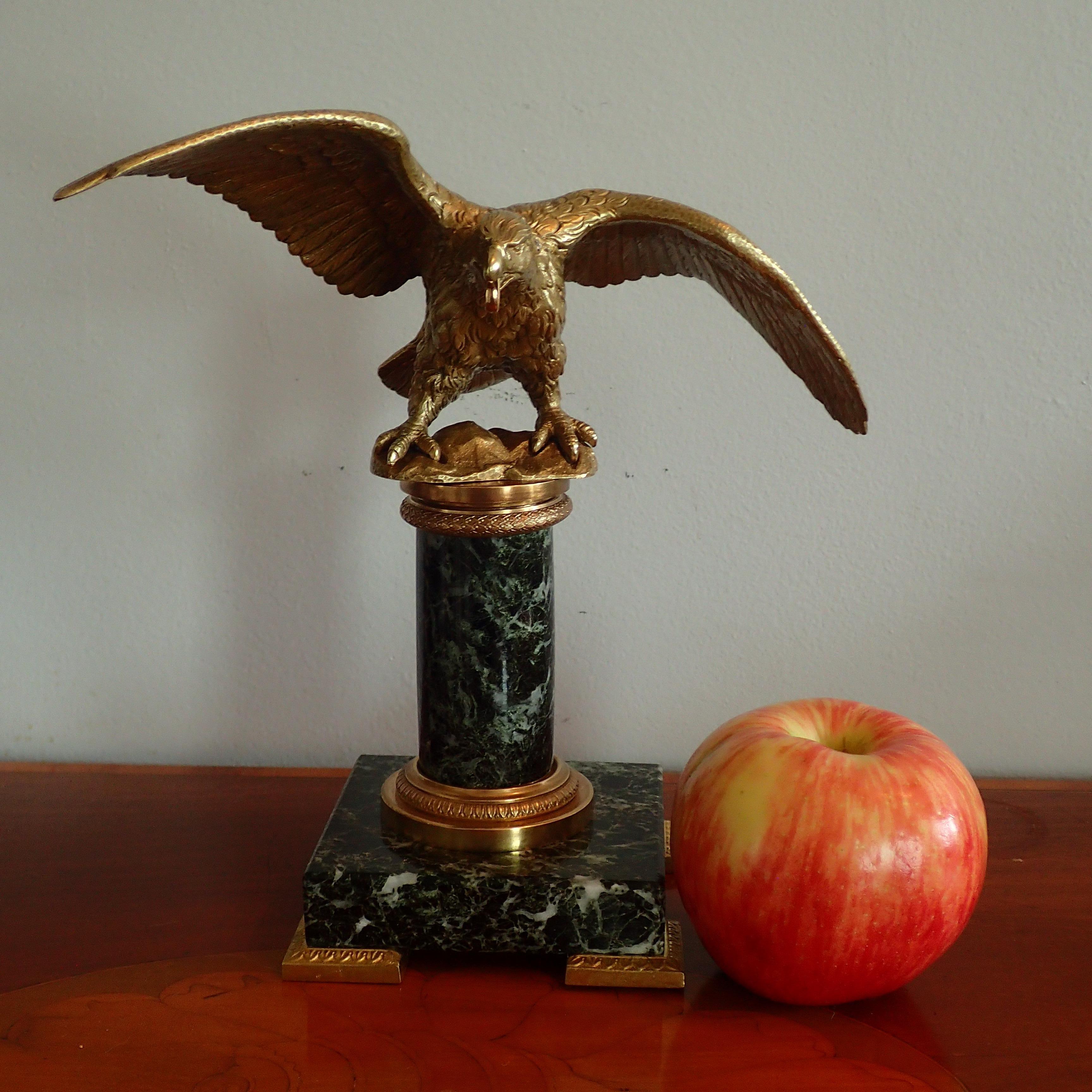 Gilded Bronze Eagle Topped French Empire Watch Holder 2