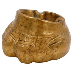 Elefantenfuß-Aschenbecher aus vergoldeter Bronze 1970er Jahre