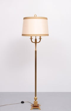 Gilded Bronze Empire Floor lamp  France 1950s