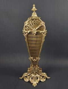 Gilded Bronze Fan-shaped Fire Screen