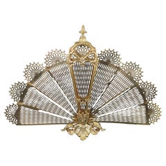 Gilded Bronze Fan-shaped Fire Screen