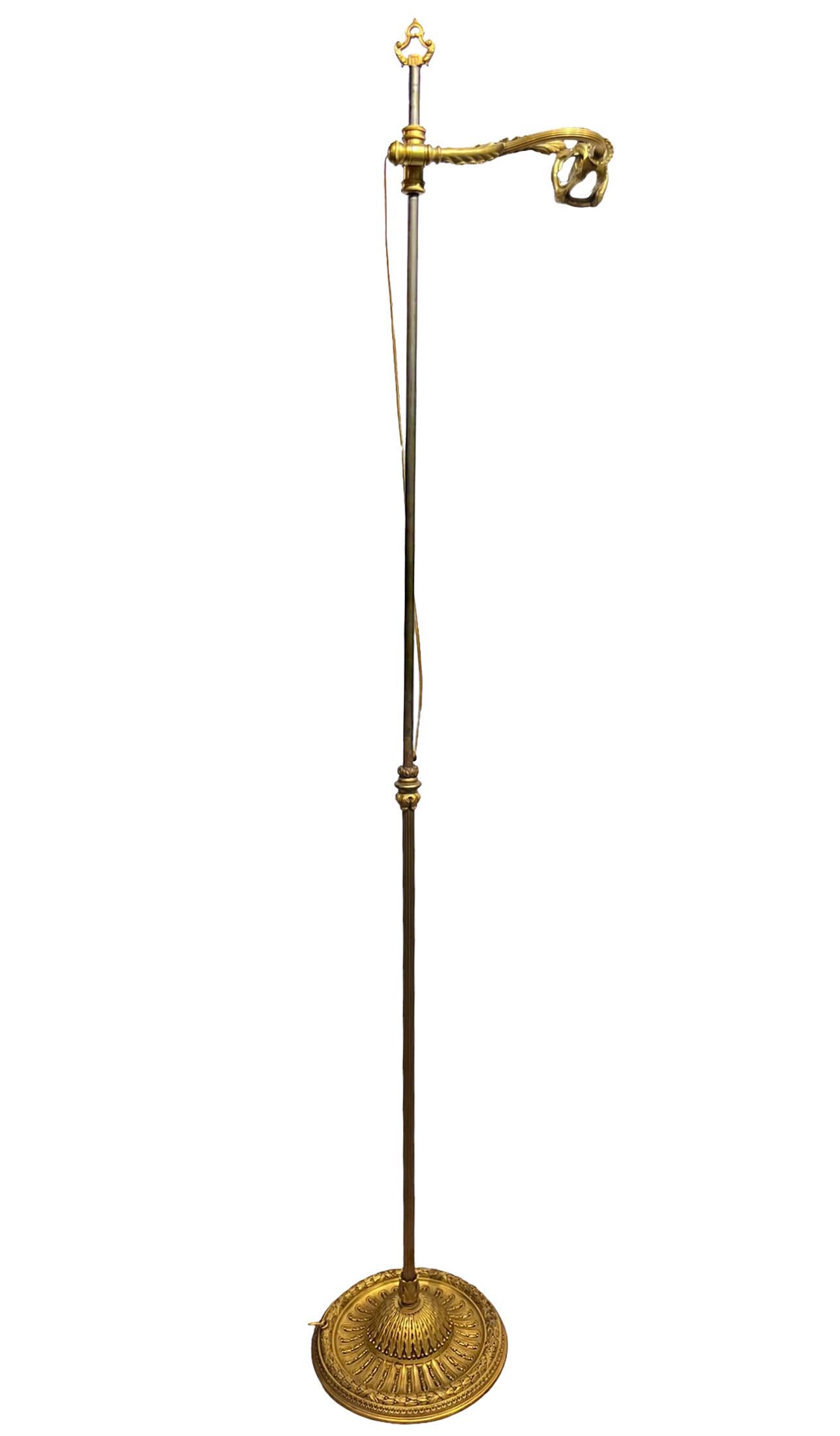 Gilded Bronze Floor Lamp by Edward F. Caldwell & Co In Good Condition For Sale In New York, NY