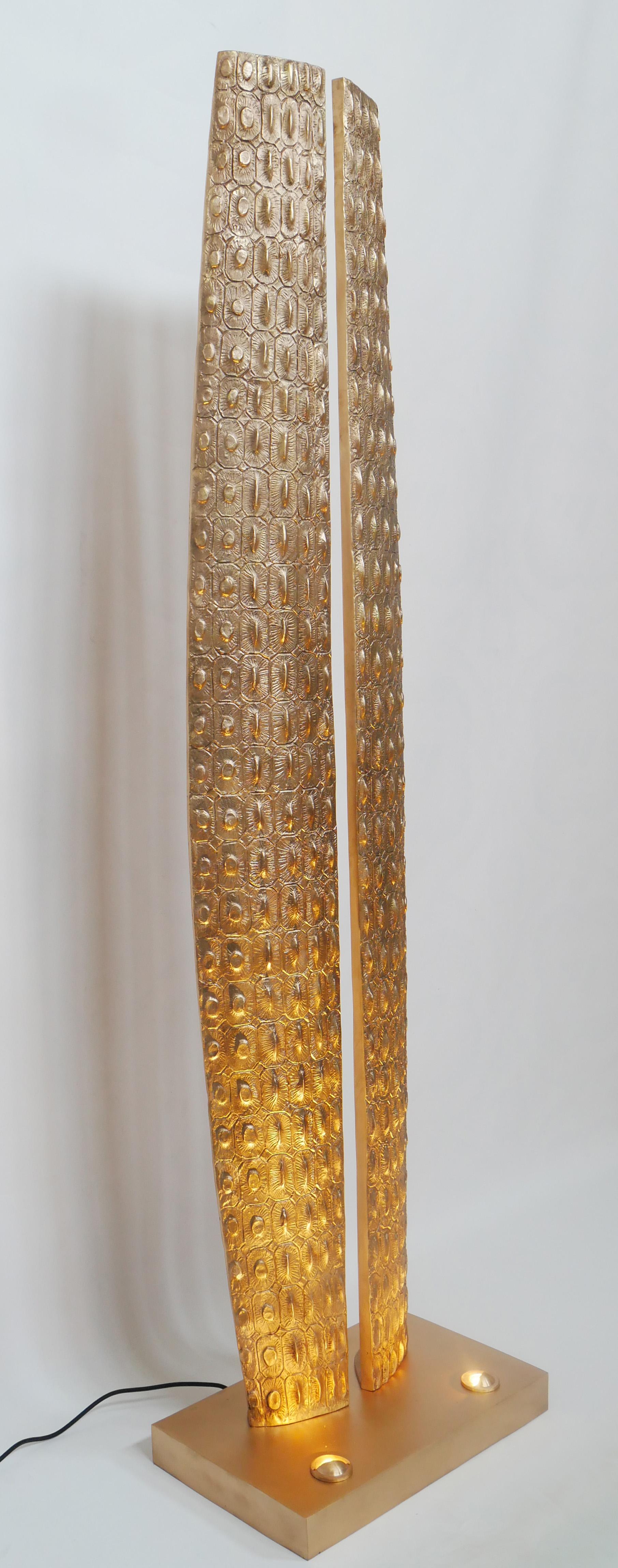 Bronze Lampadaire en bronze doré Design/One Patrick LAROCHE en vente