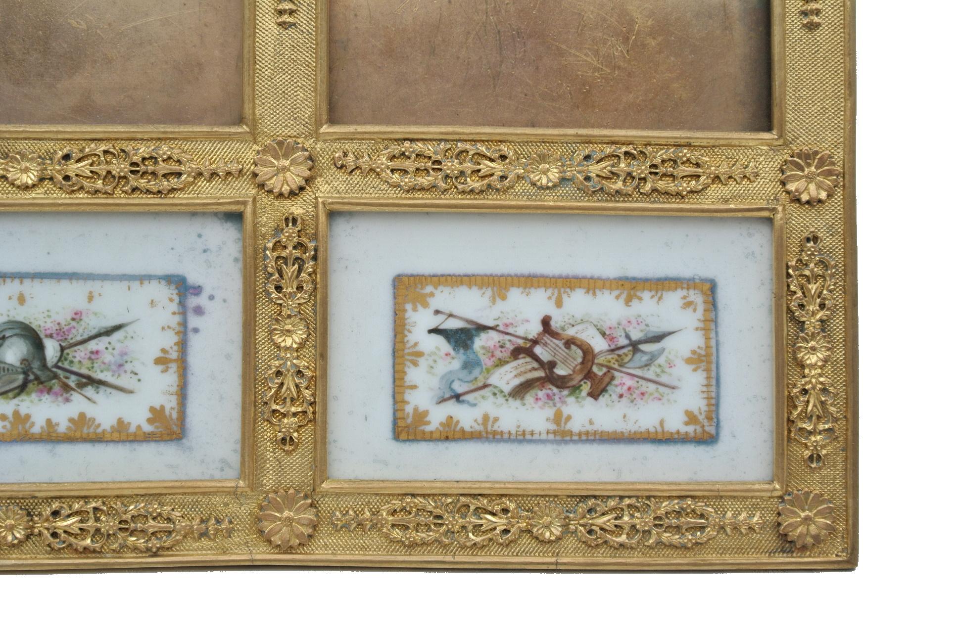 European Gilded Bronze Frame and Painted Porcelain Plaque