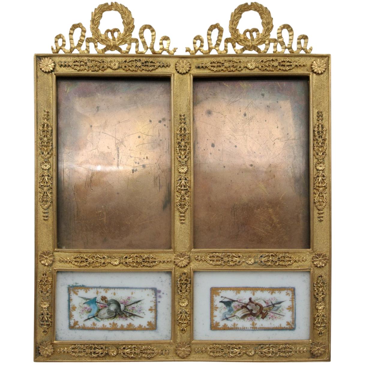 Gilded Bronze Frame and Painted Porcelain Plaque