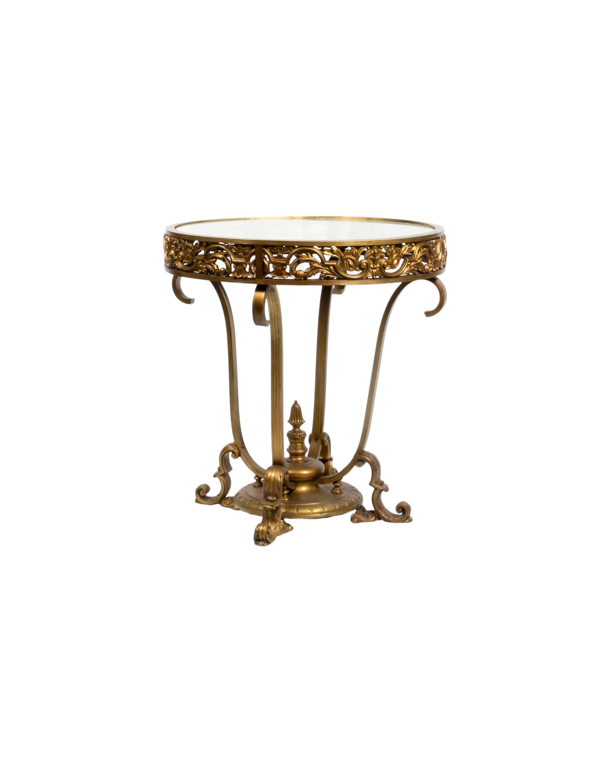 Gilded Bronze Glass Table Louis XV, (20th Century ) In Good Condition For Sale In Lisbon, PT