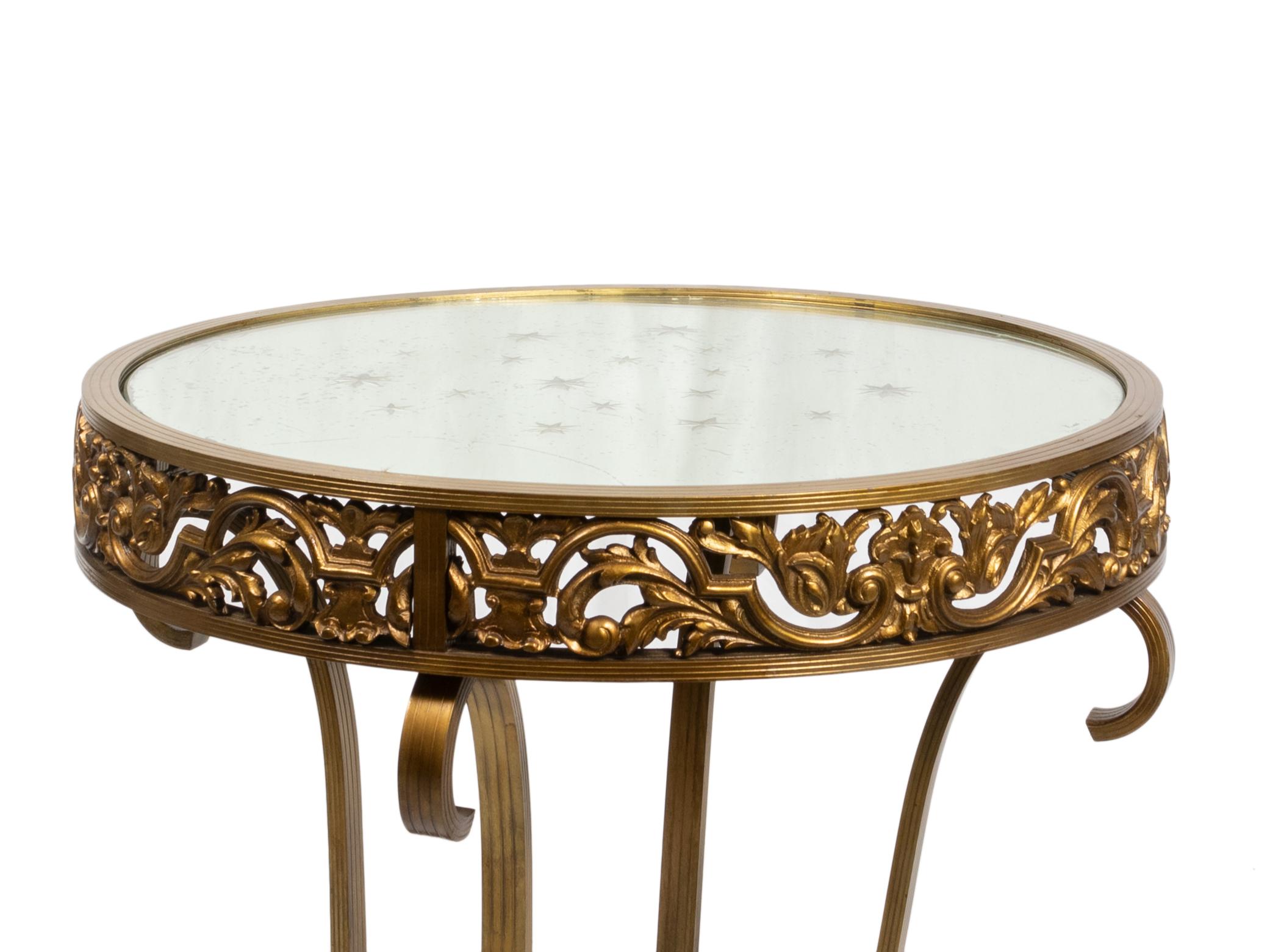Gilded bronze glass table Louis XV Inspired, 20th Century  For Sale 1