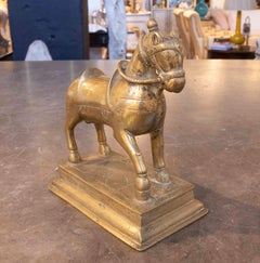 Gilded Bronze Horse Sculpture, Antique Asian Art, 1930, Elegant Design