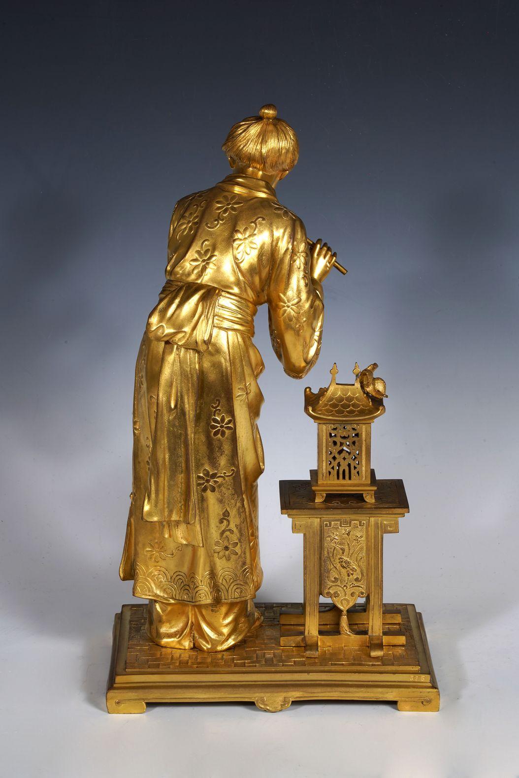 Coppia giapponese in bronzo dorato di E. Laurent & Raingo Frères, Francia, 1880 ca. In condizioni buone in vendita a PARIS, FR