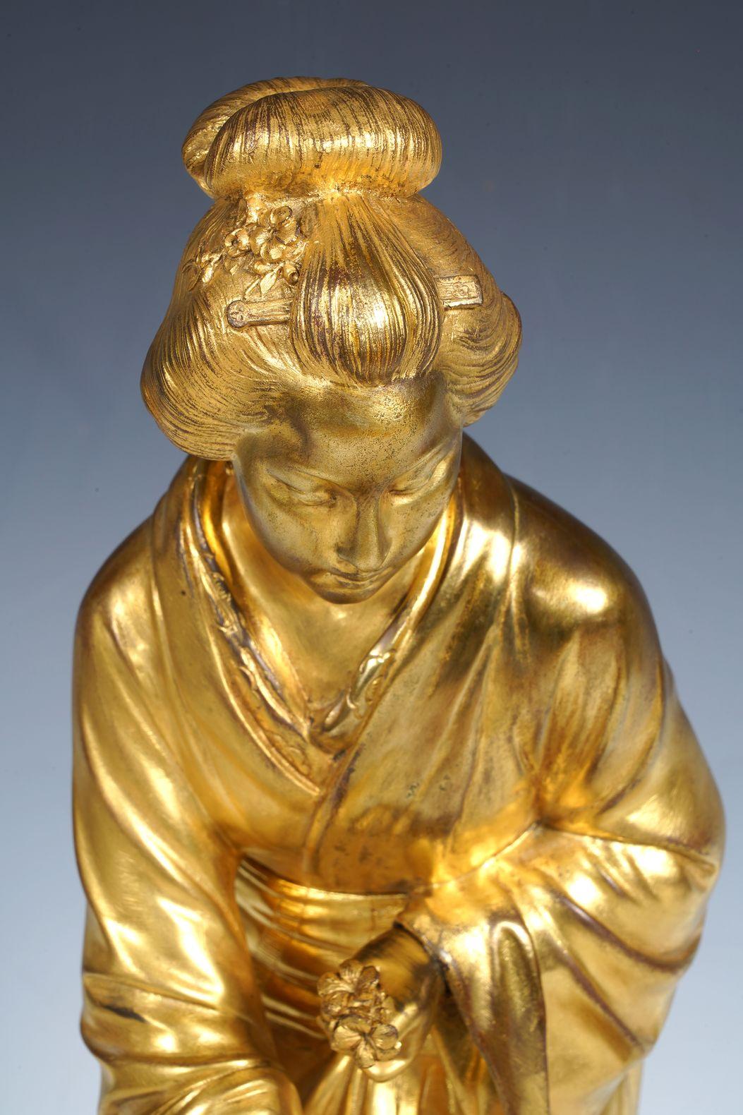Coppia giapponese in bronzo dorato di E. Laurent & Raingo Frères, Francia, 1880 ca. in vendita 1