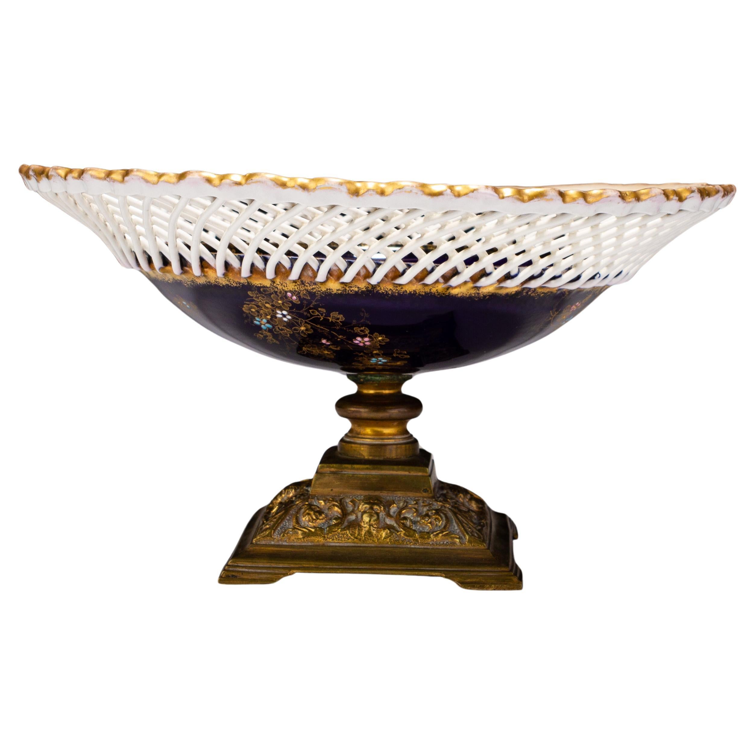 Comport Gilded Bronze Japanese Inspired Enamel Painted Porcelain Comport 19th ...
