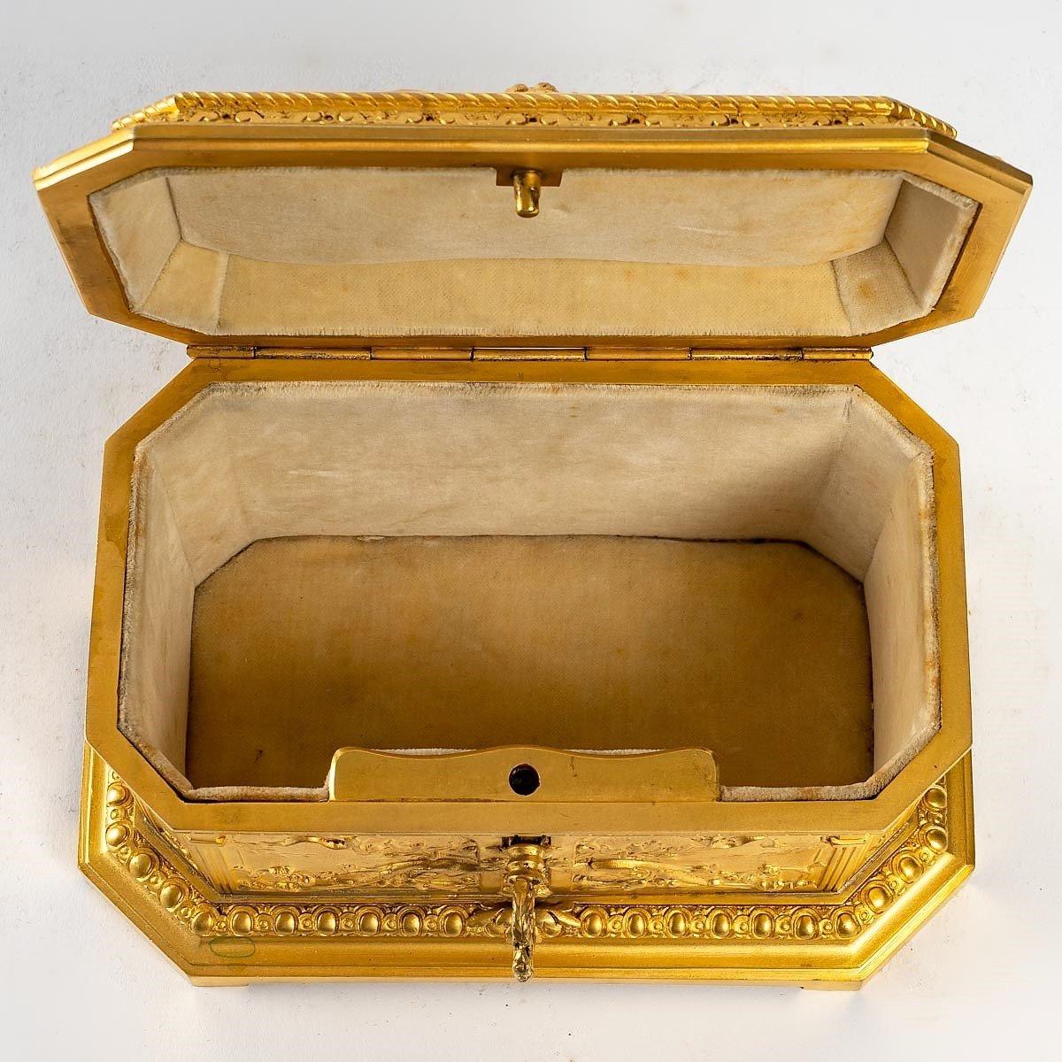 European Gilded Bronze Jewelry Box by Paul Louchet