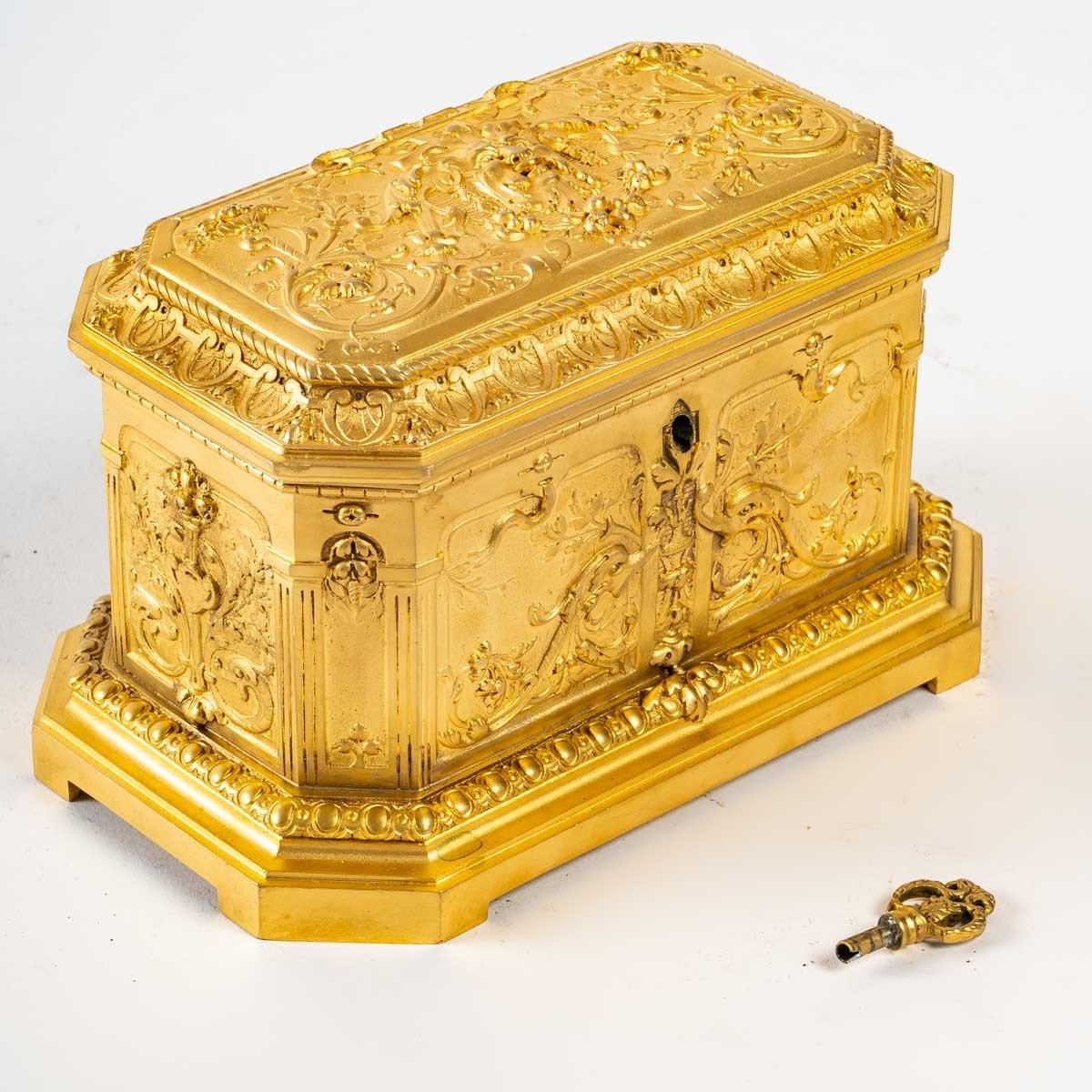 20th Century Gilded Bronze Jewelry Box by Paul Louchet