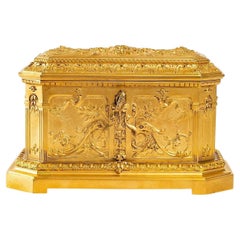Antique Gilded Bronze Jewelry Box by Paul Louchet