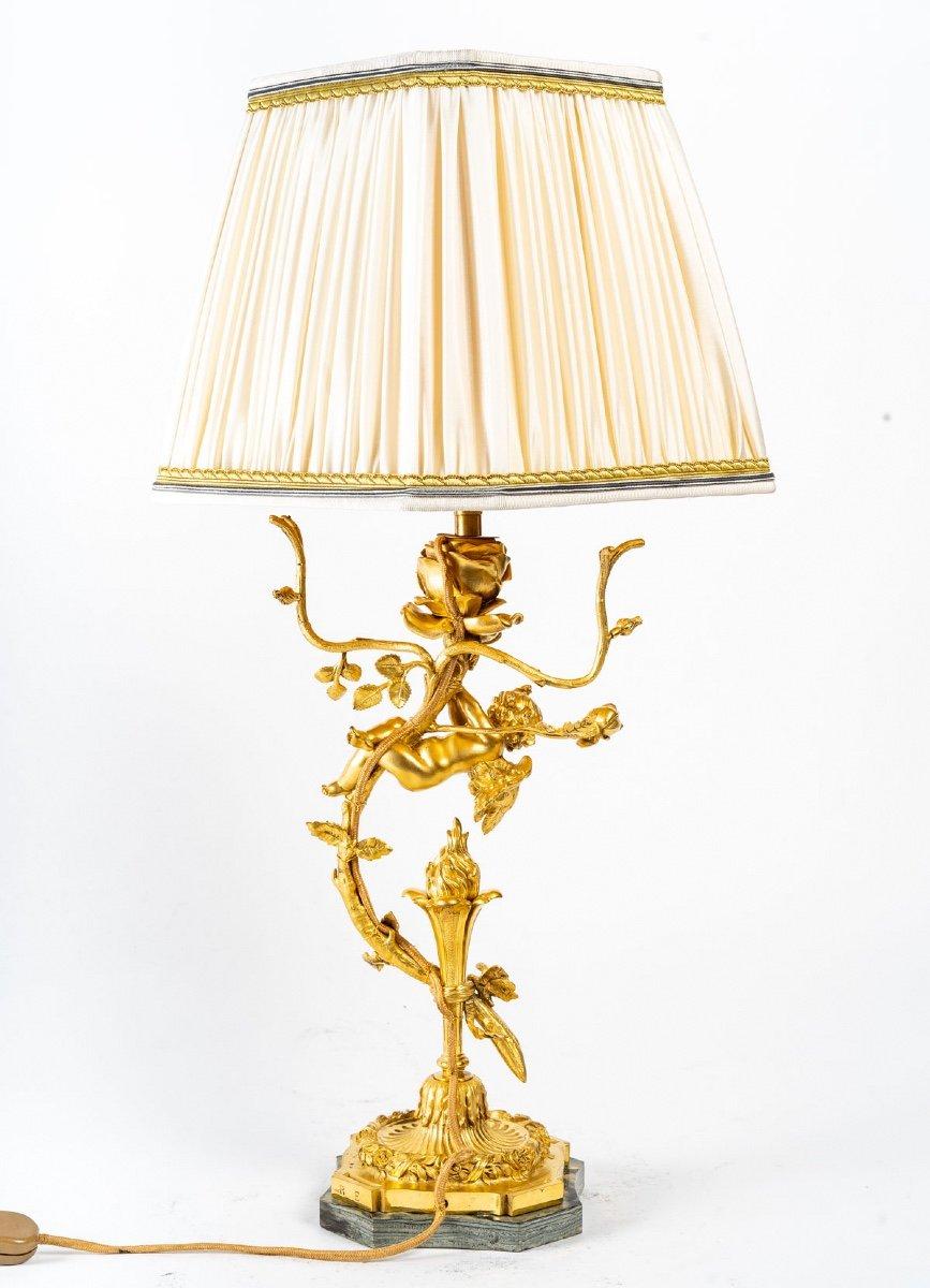 Gilded Bronze Lamp End XIX century 1