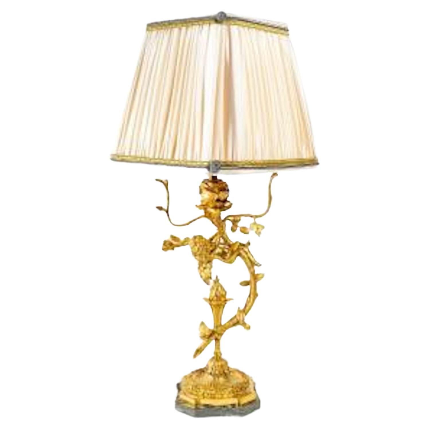 Gilded Bronze Lamp End XIX century