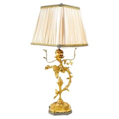 Gilded Bronze Lamp End XIX century