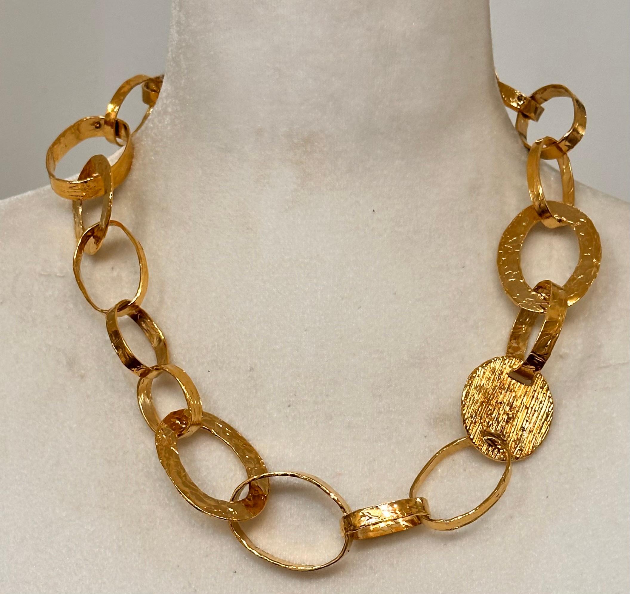da uomo o donna Girocollo in bronzo dorato A Link in vendita