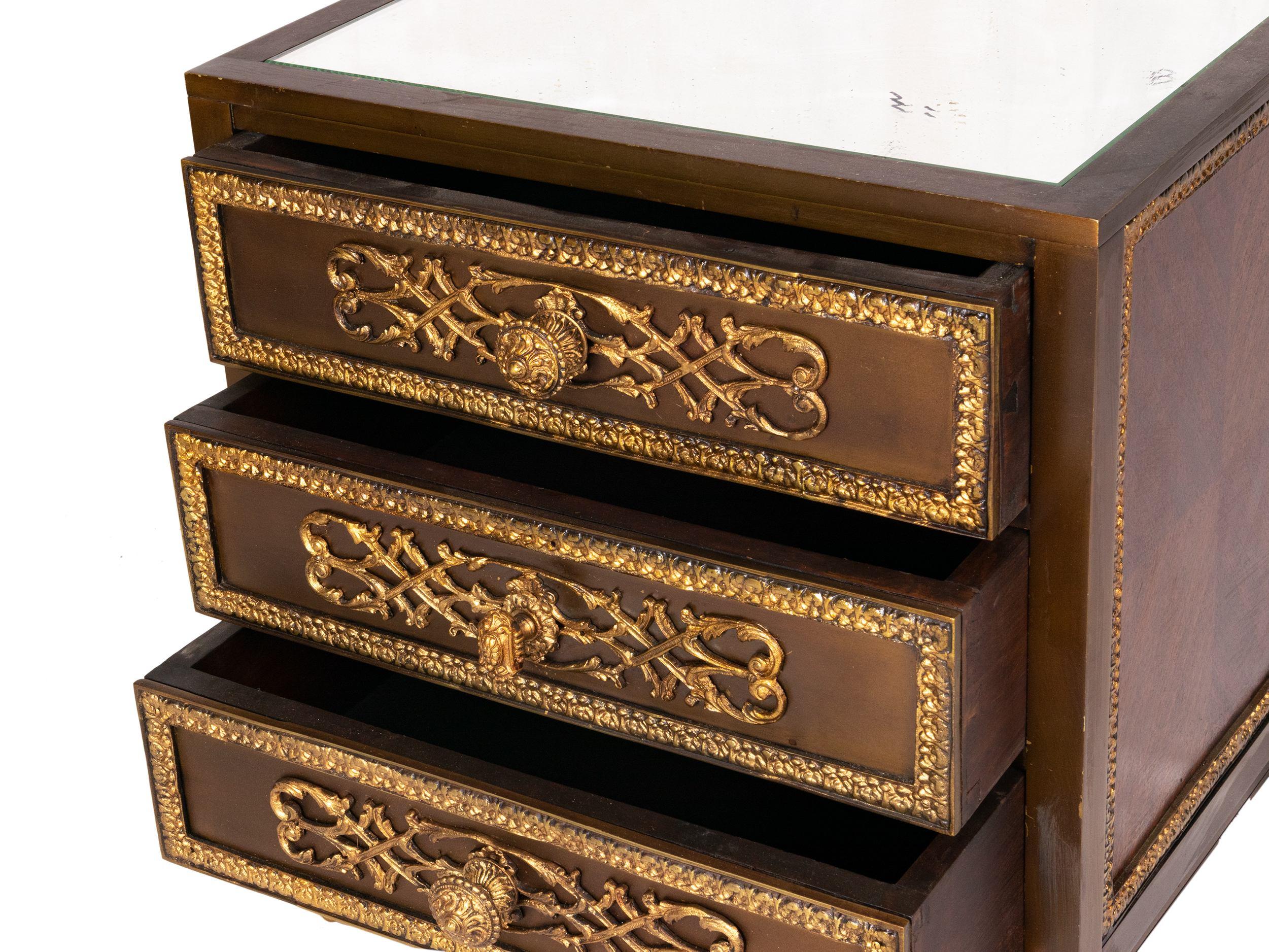 Parquetry Gilded Bronze Louis XV Bedside tables, 20th Century For Sale