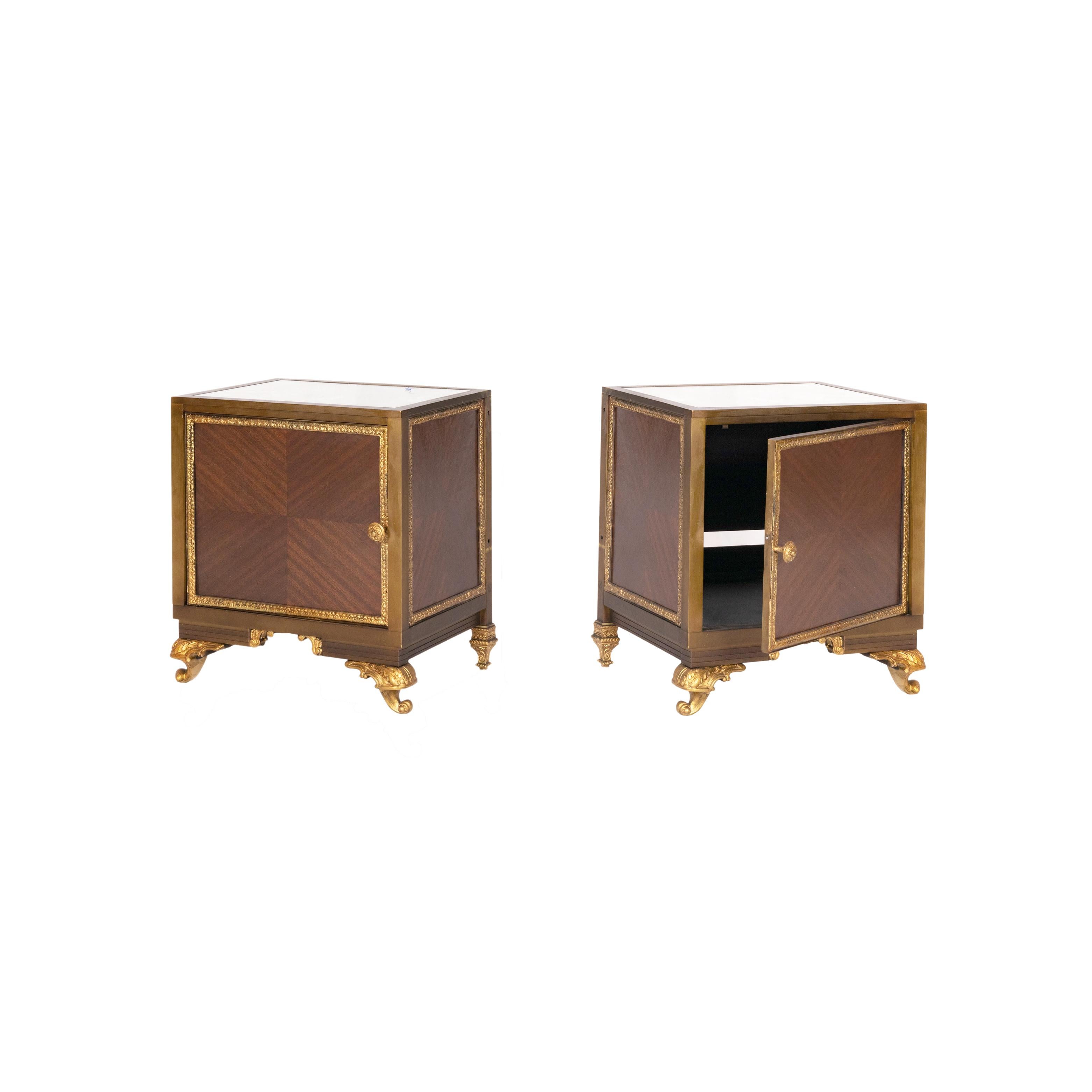 Gilded Bronze Louis XV Bedside tables, 20th Century In Good Condition For Sale In Lisbon, PT
