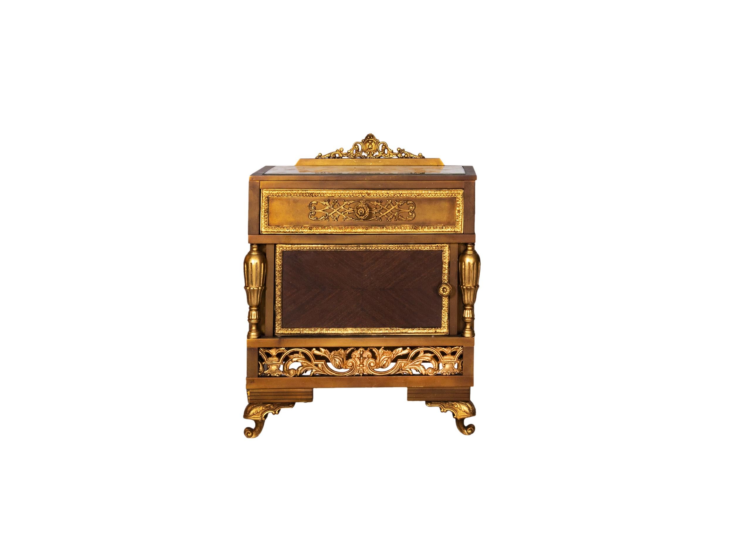 Metal Gilded Bronze Louis XV Bedside tables, 20th Century For Sale