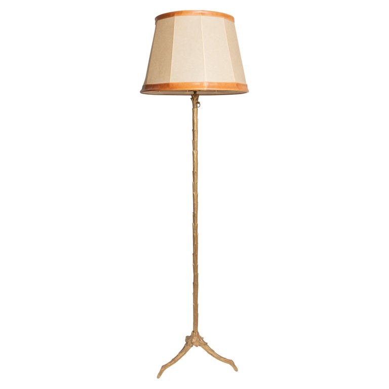 Gilded Bronze Palm Leaf Floor Lamp On, Leaf Floor Lamp Uk