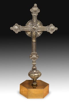 Gilded Bronze Processional Cross Top, 20th Century, after Earlier Models