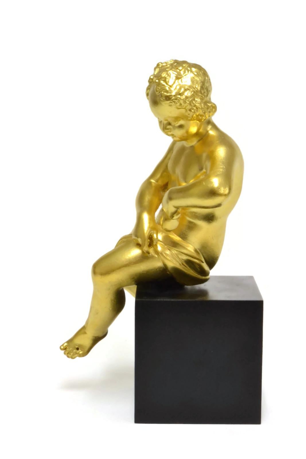 Cast Gilded Bronze Putto For Sale