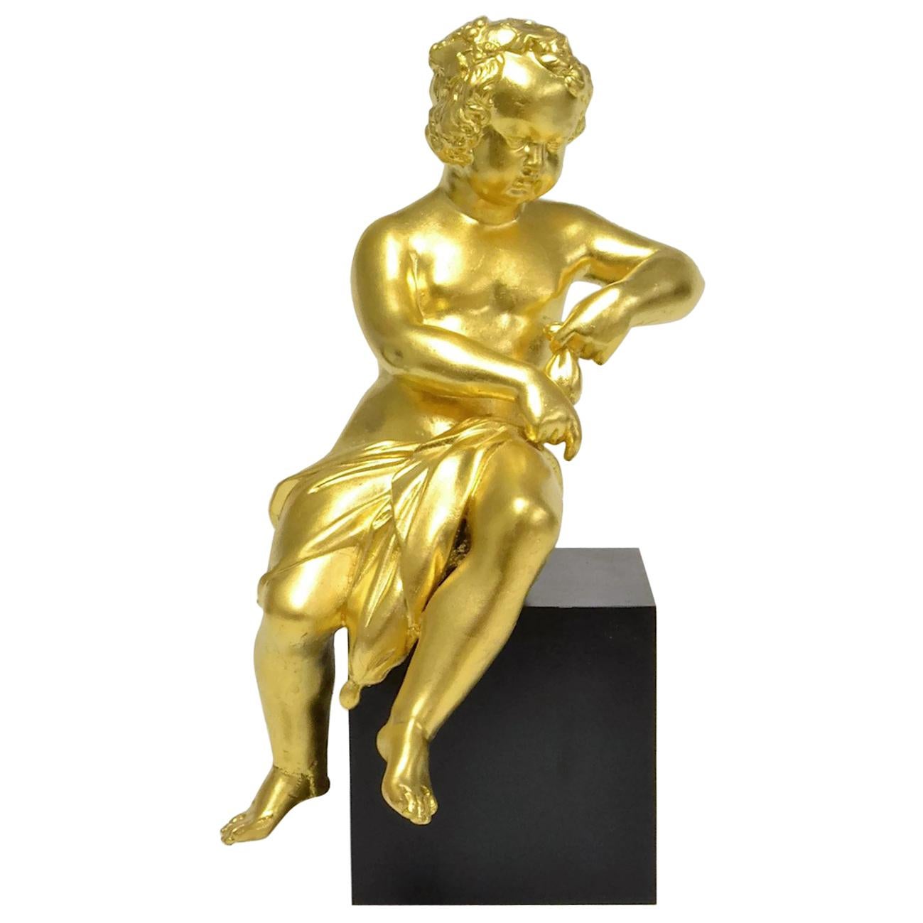 Gilded Bronze Putto For Sale