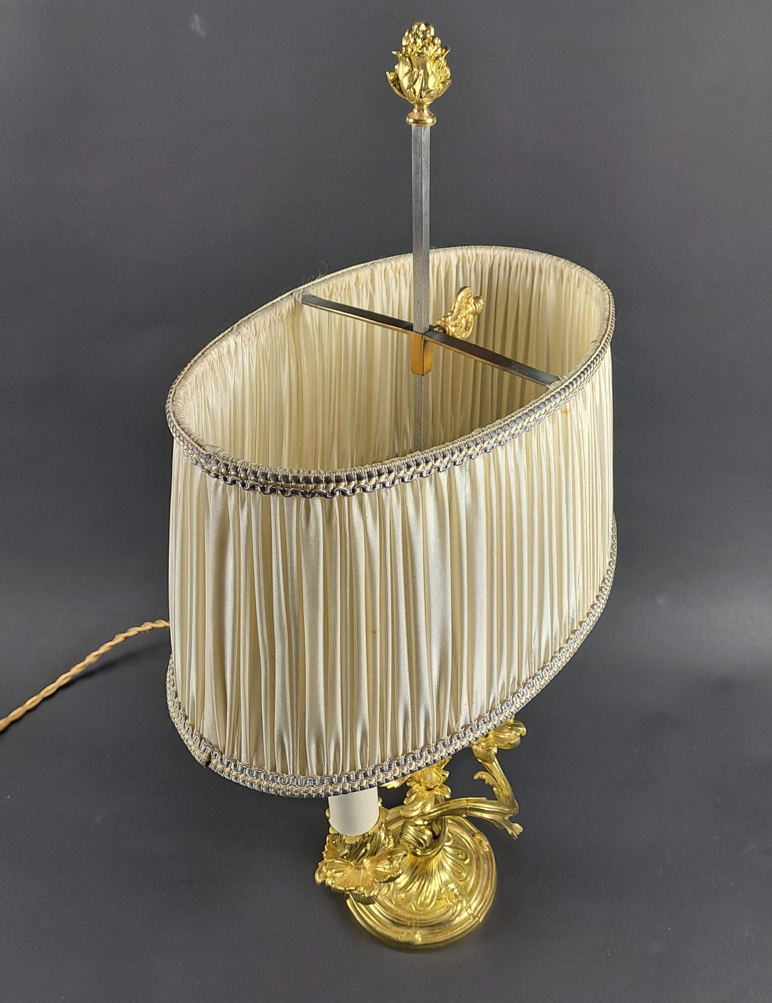 Gilded Bronze Rocaille Lamp For Sale 5