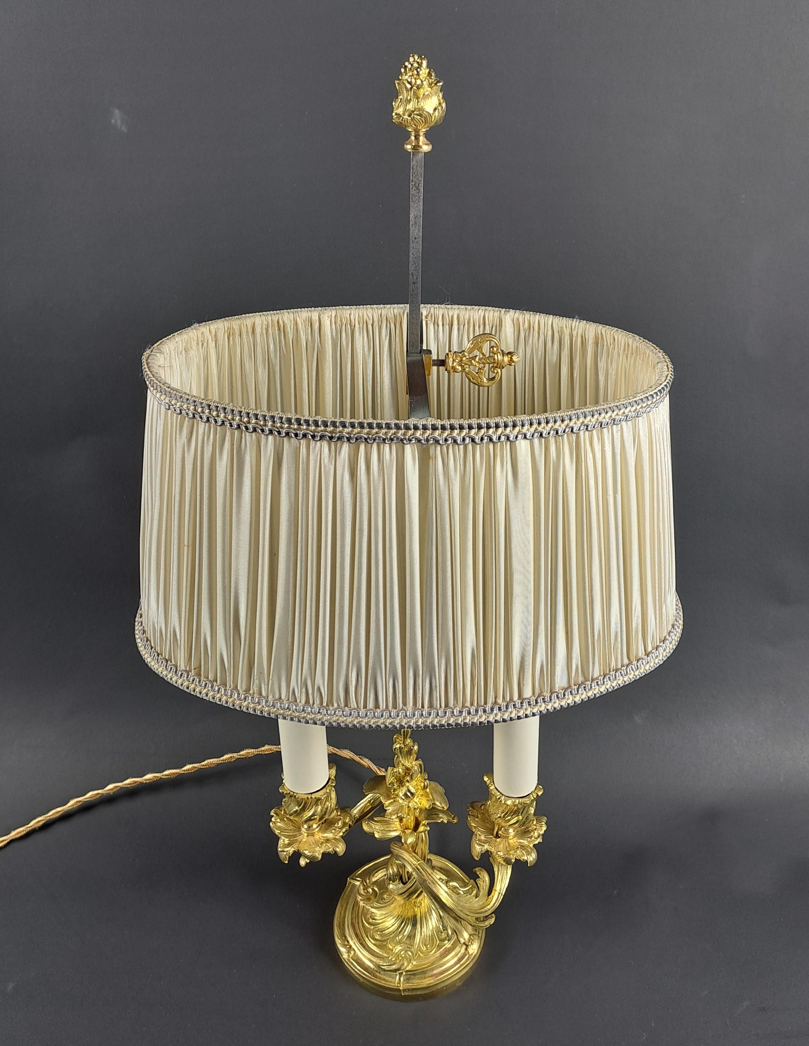 Louis XV Gilded Bronze Rocaille Lamp For Sale