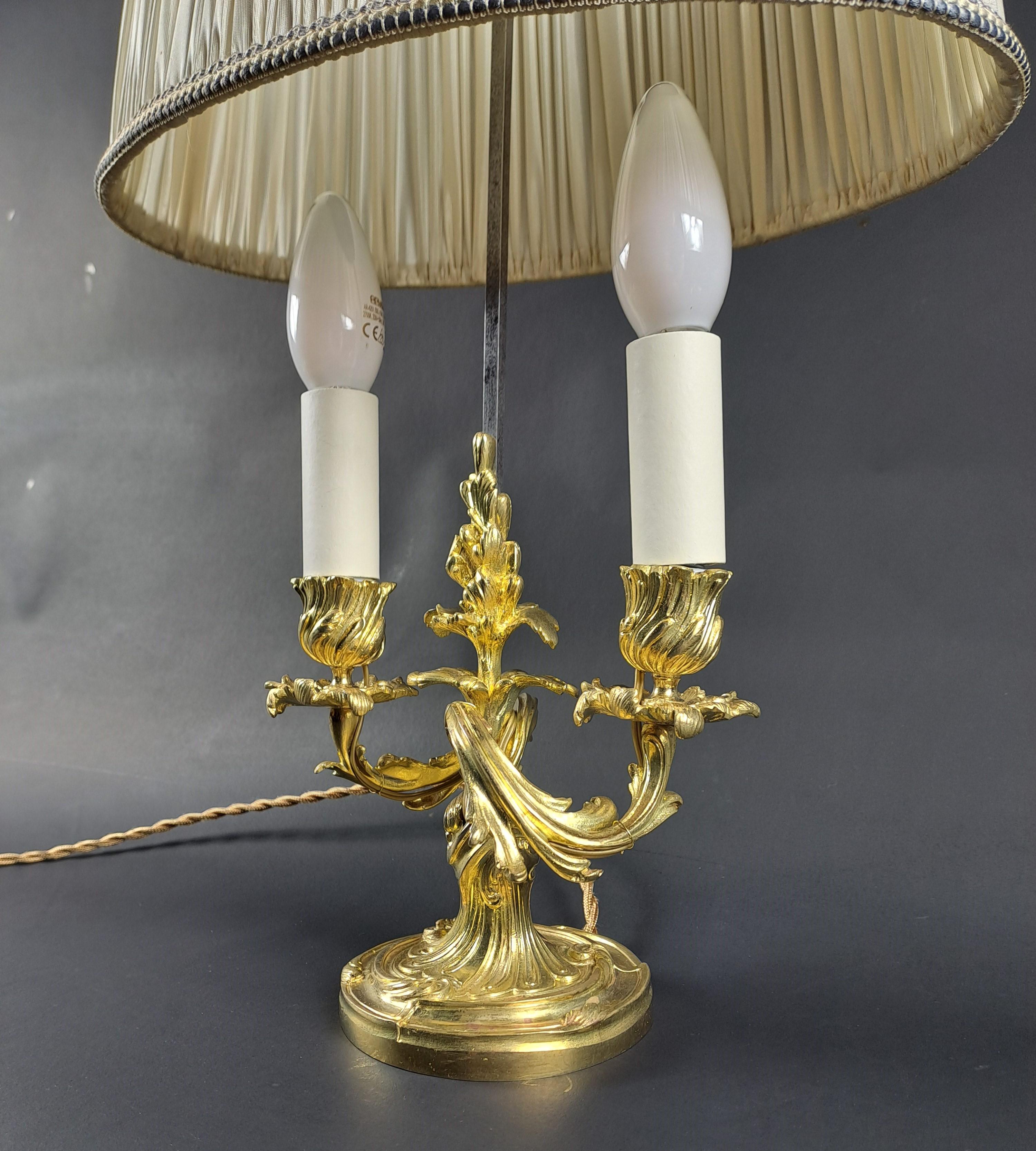 Gilt Gilded Bronze Rocaille Lamp For Sale